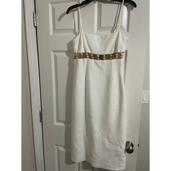 Antonio Melani Eos Crinkle Gauze Cut Out Beaded Square Neck Dress, Sz 4 -- NWT - Picture 3 of 13